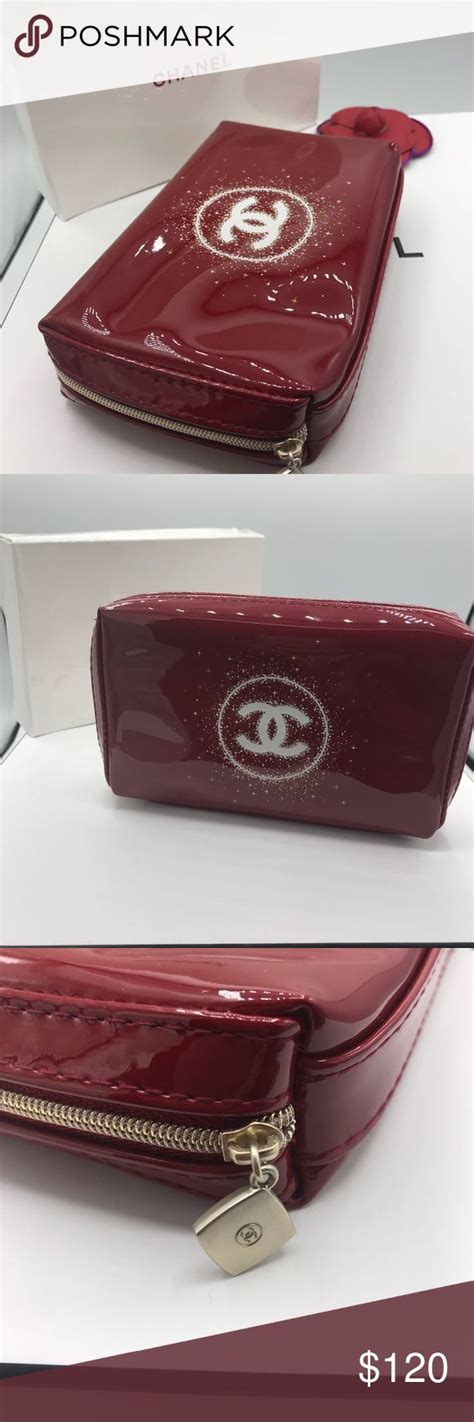 red chanel makeup bag|Chanel makeup gift box.